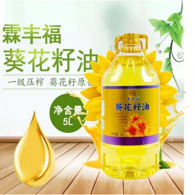 霖丰福葵花籽油5L纯正物理压榨工厂加工葵花籽油家用商用葵花籽油图4