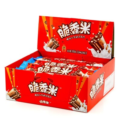 脆香米巧克力24g*24条整盒装576g脆米心牛奶儿童零食超市批发图1