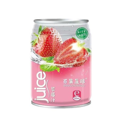 百果星球草莓果汁饮料250ml*6罐整箱网红夏季果味饮品一件代发图5