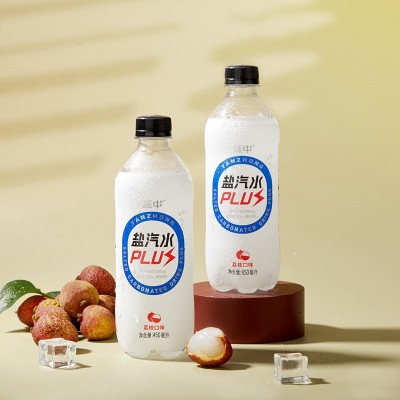 延中盐汽水plus健身含维生素整箱450ml*12瓶荔枝味