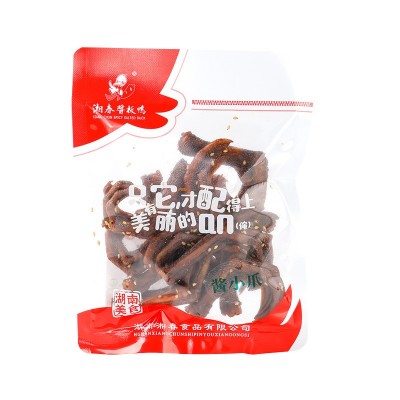 湖南常德湘春小袋锁鲜零食香辣鸭爪100g图5