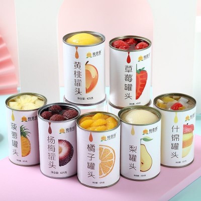 新鲜水果罐头每罐425克黄桃杨梅椰果菠萝橘子山楂多口味整箱批发