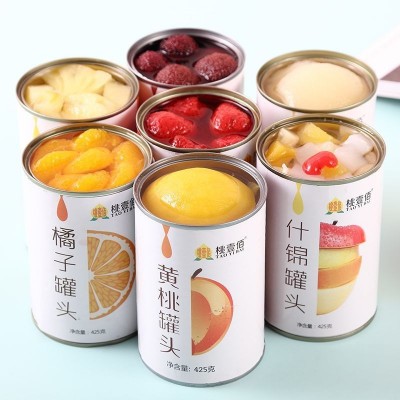 新鲜水果罐头每罐425克黄桃杨梅椰果菠萝橘子山楂多口味整箱批发图2