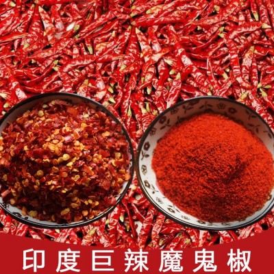 厂家直销印度椒干辣椒魔鬼辣椒面特细辣椒粉油泼辣子中粗红油500g
