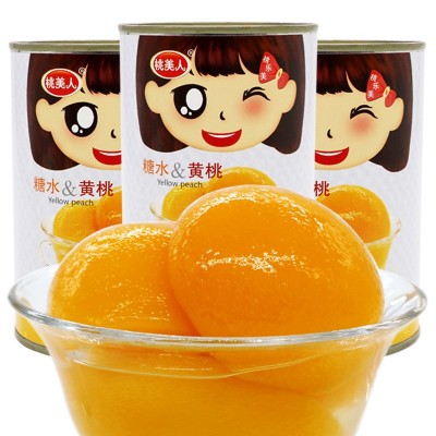 砀山新鲜糖水黄桃罐头12罐425g罐整箱包邮对开水果罐头零食特产图2