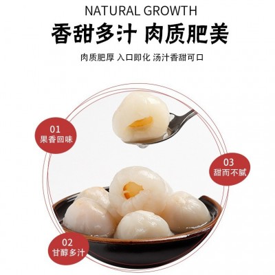 双福糖水荔枝果肉水果罐头商用850g多肉粉荔霸气荔枝奶茶店专用