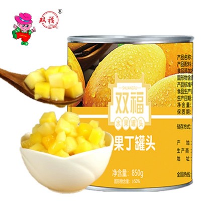 双福芒果丁商用850g罐装杨枝甘露果酱奶茶店专用芒果粒芒果泥罐头图4