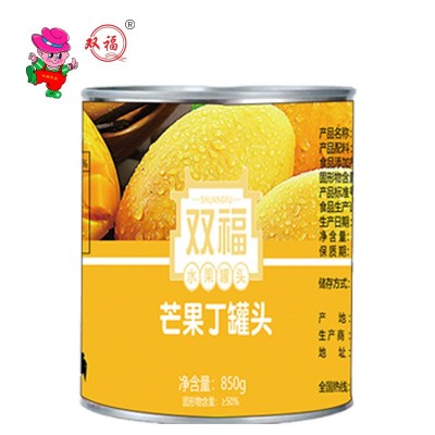 双福芒果丁商用850g罐装杨枝甘露果酱奶茶店专用芒果粒芒果泥罐头图5