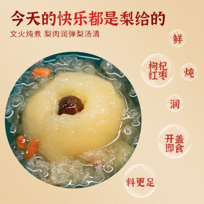 400g*6一整颗烤梨罐头礼盒装即食炖梨半成品砀山酥梨工厂 直播批发图2