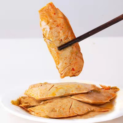 小野心爆汁荷包肉40g/包湖南特产夹心豆皮肉卷鸡肉卷零食开袋即食图2