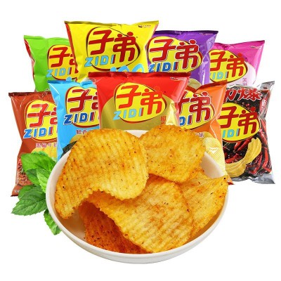 包邮云南昆明特产子弟批发薯片大包装100克小包30克零食原味整箱图5