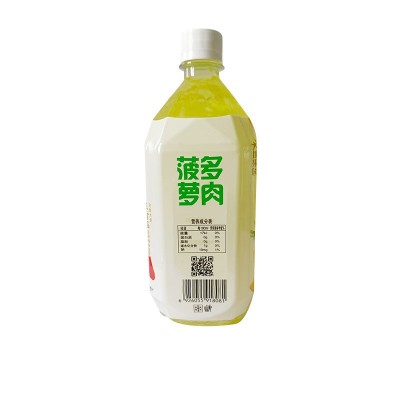 菠萝多肉果汁饮品 大地果园菠萝味果粒饮料1L*12瓶整箱批发图2