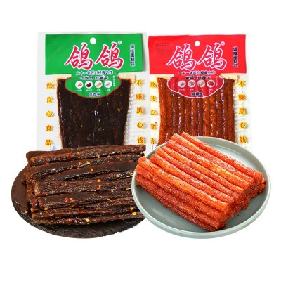鸽鸽豆角干69g*60包豆干面筋小吃麻辣蒜香口味网红辣条休闲零食图5
