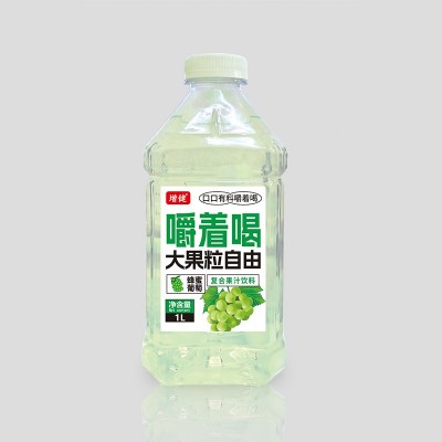 增健果肉果汁蜂蜜葡萄菠萝白桃嚼着喝果粒果汁饮料1L*12代理批发图2