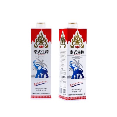 泰式生榨椰子汁1.5升*6瓶椰汁果味饮料海南椰子椰纤果肉椰汁饮料图5