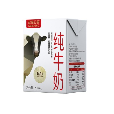 贴牌代加工定制超高温灭菌乳常温奶尼诺公园纯牛奶6.4蛋白每盒图2