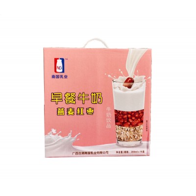 厂家直供南国乳业燕麦红枣营养早餐牛奶牛奶饮品200ml*10盒礼盒装图5
