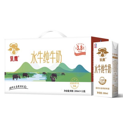 厂家直供 批发南国乳业乳鹰水牛纯牛奶电商装 200ml*12盒图1