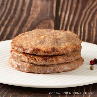 定制 牛肉饼汉堡专用牛肉饼早餐半成品生鲜牛肉馅低脂汉堡饼图2