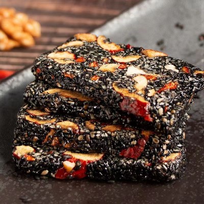 黑芝麻营养软糕批发代发500g 独立包红枣枸杞芝麻核桃零食芝麻糕图3