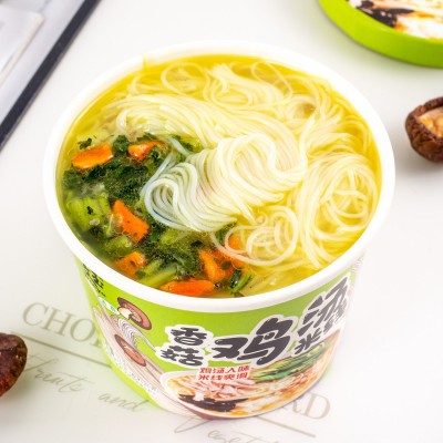 文玉香菇鸡汤味、香辣牛肉味冲泡型细米线116g/桶 早餐米粉整箱图3