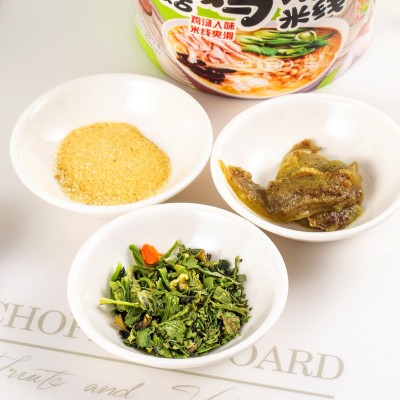 文玉香菇鸡汤味、香辣牛肉味冲泡型细米线116g/桶 早餐米粉整箱图2