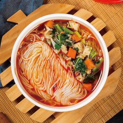 文玉香辣牛肉味、香菇鸡汤味米线 冲泡型细米线116g/6桶 嗦粉美味图4