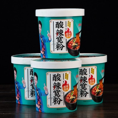 国圆酸辣宽粉重庆风味小吃非油炸清真方便速食嗨吃家酸辣粉同款图2