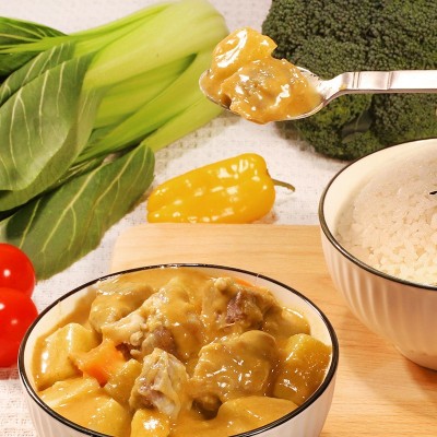 新成常温速食小碗菜咖喱牛肉180g快餐预制菜加热即食学生半成品商图4
