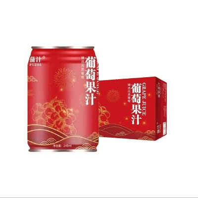 蒲汁葡萄果汁红罐婚庆宴会一件批发代发源头工厂网红铁罐图2