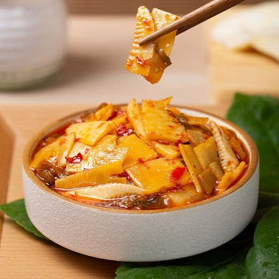 饭扫光280克下饭菜野竹笋香菌蕨菜木耳金针菇拌饭香辣泡 咸胃榨菜