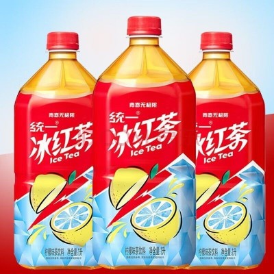 统一冰红茶双萃柠檬味茶茉莉蜜茶饮料1L装整箱大瓶装夏季清凉饮品图2