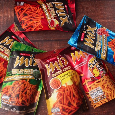 泰国进口VFOODS MIX 脆脆条75g 虾条六口味 休闲膨 化零食礼包批发图3