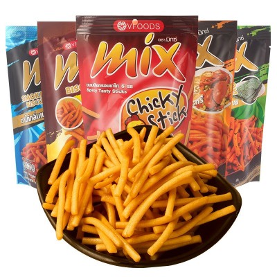 泰国进口VFOODS MIX 脆脆条75g 虾条六口味 休闲膨 化零食礼包批发图4