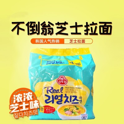 韩国进口不倒翁真芝士拉面奶酪方便面网红135g*4连包速食夜宵图3
