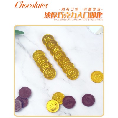 定制金币巧克力烘焙蛋糕装饰零食黑巧克力婚庆糖果硬币巧克力图5