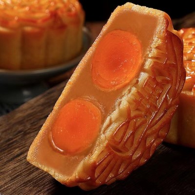 广式双蛋黄白莲蓉月饼中秋节送礼盒装散装流油高品质月饼 厂家批发图2