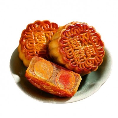 广式双蛋黄白莲蓉月饼中秋节送礼盒装散装流油高品质月饼 厂家批发图5