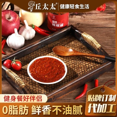 0脂辣椒酱丘太太低脂卡零脂肪拌面酱料250g农家下饭酱低脂辣椒酱图2
