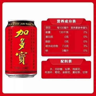 加多宝凉茶饮料310ml*24罐箱怕上火喝整箱天然植物草本饮图3