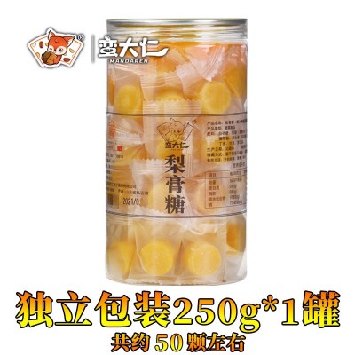 百草秋梨膏糖果罐装500g正宗胖大海润喉糖清凉薄荷味砂板硬糖含片图3