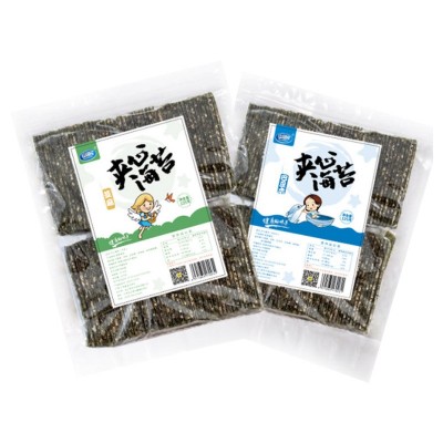 山海乐即食海苔夹心脆大包袋装125g芝麻夹心海烤海苔苔孕妇儿童图2