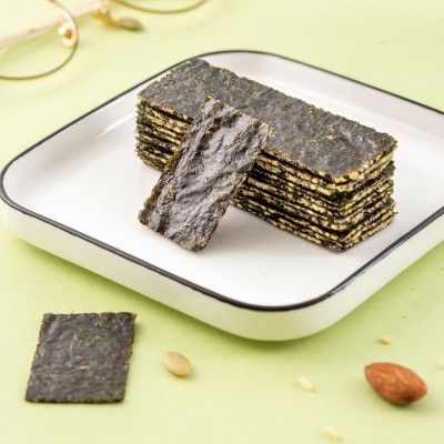山海乐 夹心海苔即食芝麻夹心海苔罐装海苔夹心脆40g儿童零食批发图5