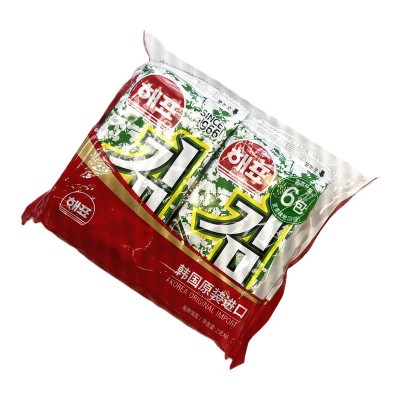 韩国进口零售品 海牌海飘芥末番茄烤海苔即食烤紫菜2g*8包/袋图5