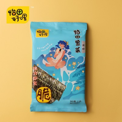 怡田好哩紫菜即食海苔3.3g原味办公室休闲网红小零食批发