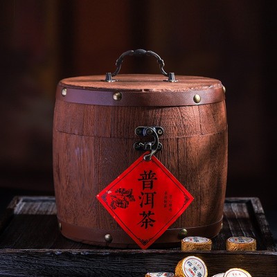 批发云南普洱茶叶糯香小沱茶浓香型散装糯米香熟茶木桶礼盒装送礼图2