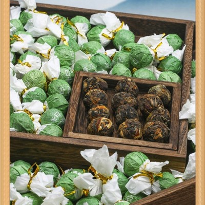 陈皮白茶龙珠茶老寿眉贡眉白茶小方片茶球小玉饼茶叶一斤500g罐装图2