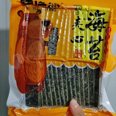 趣渔熊芝麻夹心海苔切片脆大片装即食实惠装125克图2