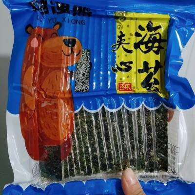 趣渔熊芝麻夹心海苔切片脆大片装即食实惠装125克图5