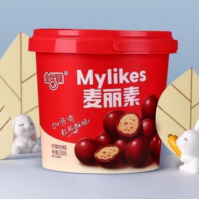 金丝猴原味麦丽素108g桶巧克力糖果怀旧零食麦芽脆心（代可可脂）图2